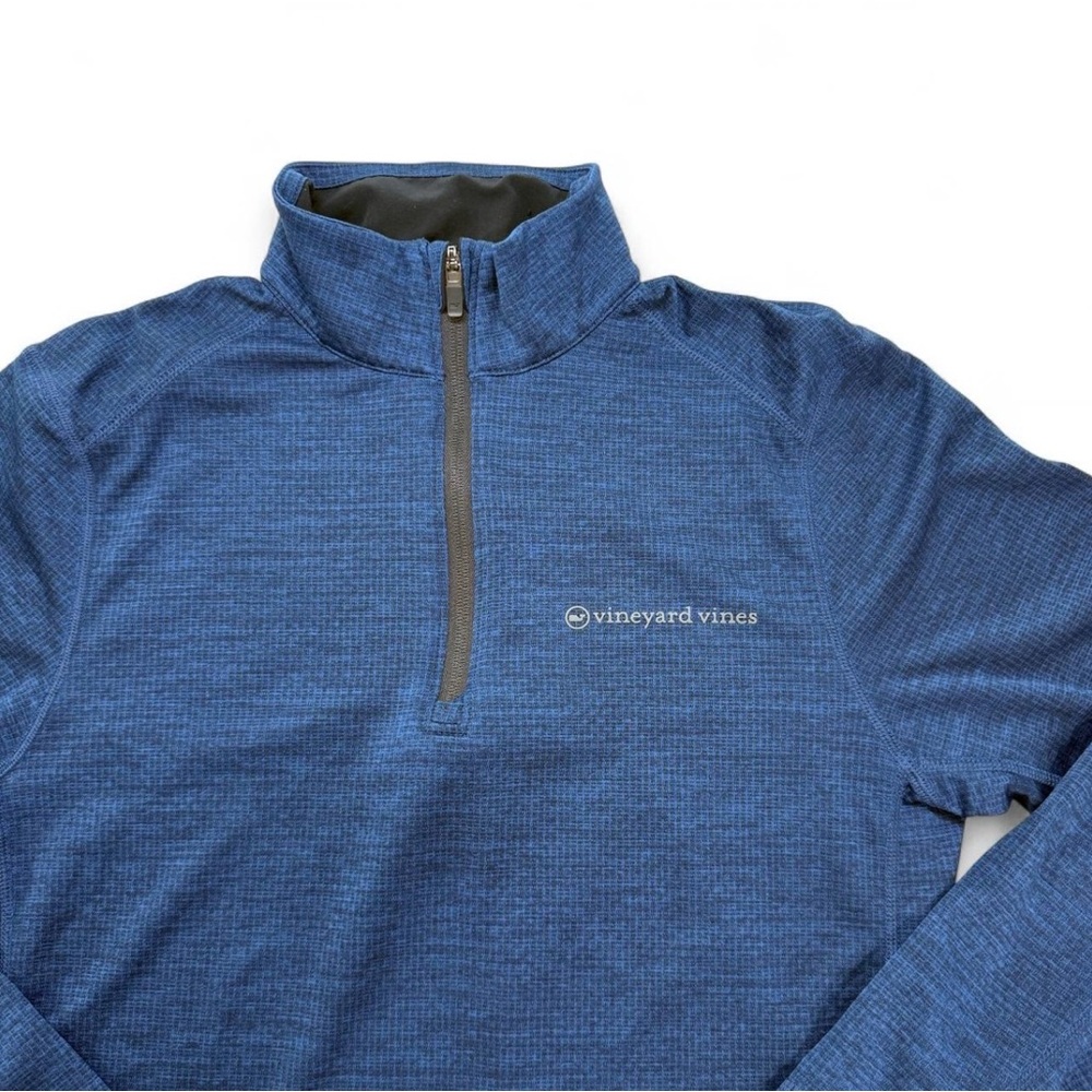 Men’s Vineyard Vines Navy Blur Lightweight Quarter Zip Pullover Pop Trim Size S - Picture 8 of 8